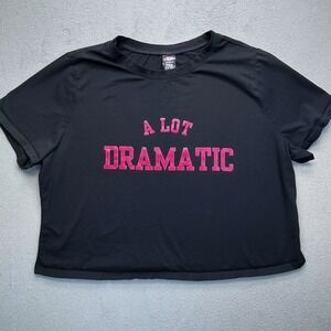 Cherry Kitten Plus 3X Black A Lot Dramatic Cropped T‎ Shirt Top